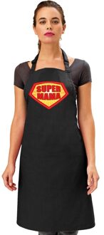 Keukenschort Super mama zwart dames - Feestschorten