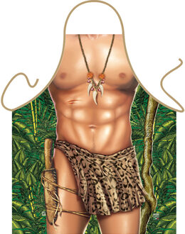 Keukenschort Tarzan - fun cadeau met foto print - Heren - BBQ schort Multi