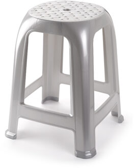 Keukentrapje - zilver - tot 100 kg - 46,5 x 37 cm - opstapje - krukje