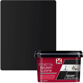 Keukenverf Renovatie Perfection Zijdeglans Metallic Kwartszwart 2l