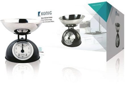 Keukenweegschaal Analoog Zwart Zilver