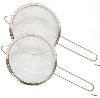 Keukenzeefje - 2x - RVS Edelstaal - 20 cm - vergiet / zeef