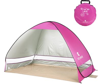 Keumer Automatische Pop-Up Strand Tenten Outdoor Camping Reizen Tent Waterdicht Anti Uv Zon Onderdak Cabana Tent Voor Vissen wandelen Roze