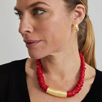 Kevda Oorbellen afgewerkt in 18 Kts Geelgoud - One Size