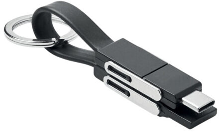 Key c 4 in 1 sleutelhanger oplaadkabel Zwart - One size