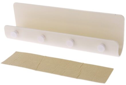Key Handdoek Hanger Holder Opslag Muur Mount Haak Rack Diy Organizer 4 Haken Plank Beige