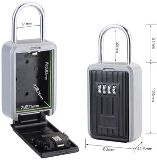 Key Lock Box, sleutel Opslag Lock Box Aluminium Sleutel Kluis Weerbestendig 4 Cijfercombinatie Voor Binnen En Buiten