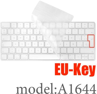 Keyboard Cover Voor Apple Imac Draadloze Bluetooth Magic Keyboard Case Siliconen Clear Eu Ons Film A1314A1644 A1843 A1243 Protector EU-Key A1644