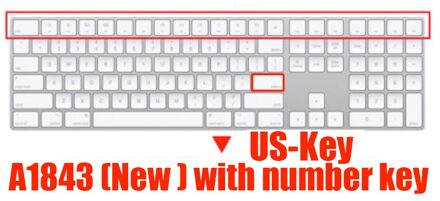 Keyboard Cover Voor Apple Imac Draadloze Bluetooth Magic Keyboard Case Siliconen Clear Eu Ons Film A1314A1644 A1843 A1243 Protector US-Key A1843