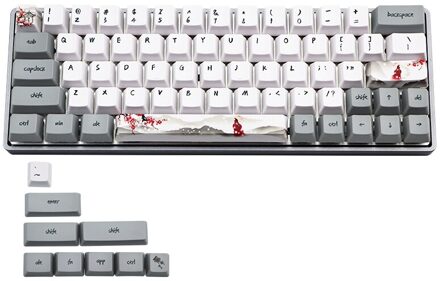 Keycap 73 Key Dye Sublimatie Afdrukken Mechanische Toetsenbord Keycaps Pbt Snowflake Plum Key Cap Voor GH60 GK61 GK64