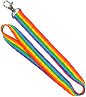 Keycord in Regenboog vlag kleuren - sleutelhanger - polyester - lanyard - Keycords