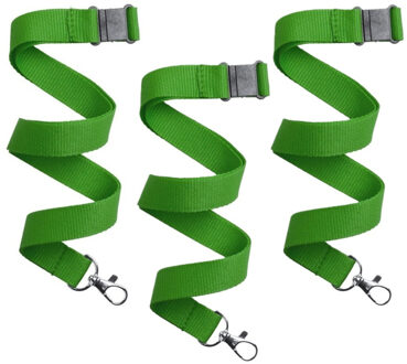 Keycord/lanyard koord - 20x - groen - met sleutelhanger - 50 cm