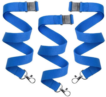 Keycord/lanyard koord - 70x - blauw - met sleutelhanger - 50 cm