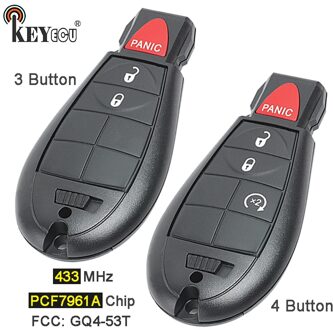Keyecu 433Mhz PCF7961A Chip Fcc: GQ4-53T Vervanging 2 + 1 3/ 3 + 1 4 Knop Afstandsbediening Sleutel Fobik Fob Voor Dodge Ram 1500 2500 3500 4500 3 Button