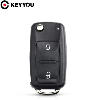 Keyyou 2 Button Ongecensureerd Folding Flip Remote Key Vervanging Case Fob Shell Voor Vw Volkswagen Transporter T5 Polo G