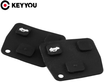 Keyyou 2X Silicon Rubber 3 Knop Pad Voor Toyota Avensis Corolla Camry Yaris Prado Voor Lexus Rav4 Vervangende Afstandsbediening Auto sleutelhanger