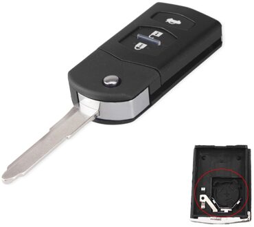 Keyyou 3 Knop Voor Mazda 3 5 6 M6 RX8 MX5 Flip Vouwen Afstandsbediening Autosleutel Shell Vervanging Cover Case fob Met Batterij Houder groot accu houder