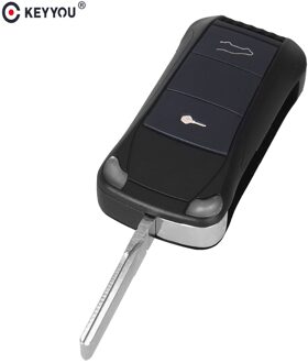 Keyyou Vouwen Flip Afstandsbediening Sleutel Shell 2 Knop Voor Porsche Cayenne Gts 2004 2005 2006 2007 fob Key Case Cover