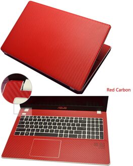 KH Laptop koolstofvezel Krokodil Slang Lederen Sticker Huid Cover Guard Protector voor Asus N53 15" rood koolstofvezel