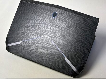 KH Laptop koolstofvezel Krokodil Slang Lederen Sticker Huid Cover Guard Protector voor Asus N53 15" zwart Snake