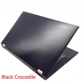 KH Laptop koolstofvezel Krokodil Slang Lederen Sticker Skin Cover Guard Protector voor Lenovo Thinkpad T460 14" zwart krokodil