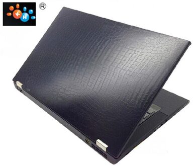 KH Laptop koolstofvezel Krokodil Slang Lederen Sticker Skin Cover Guard Protector voor Lenovo Thinkpad X300 X301 13.3" zwart krokodil