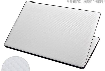 KH Laptop koolstofvezel Krokodil Slang Lederen Sticker Skin Cover Guard Protector voor Toshiba C50 15.6" wit koolstofvezel