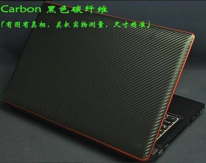 KH Laptop koolstofvezel Krokodil Slang Lederen Sticker Skin Cover Guard Protector voor Toshiba C50 15.6" zwart koolstofvezel
