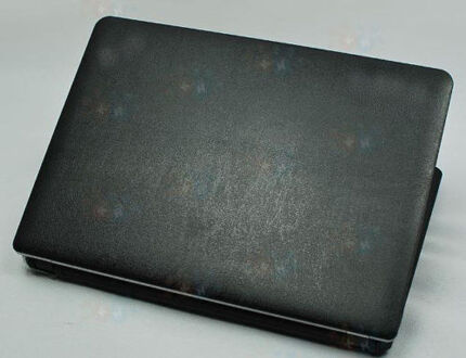 KH Laptop koolstofvezel Krokodil Slang Lederen Sticker Skin Cover Guard Protector voor Toshiba C50 15.6" zwart leer huid