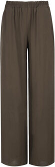 Khaki Elegance broek met wijde pijpen Kaki
