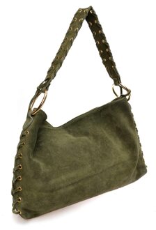 Khaki Leren Tas Kaki