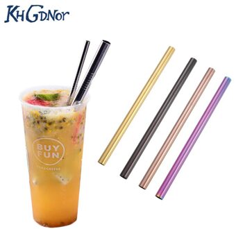 Khgdnor 12 Mm 304 Stainles Staal Stro Food Grade Kleurrijke Metalen Stro Voor Melk Thee Koffie Herbruikbare Rietjes Rosegold