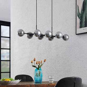 Kiamo hanglamp met glazen kap, smoke zwart, rook