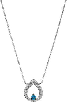 'Kiana' Dames 925 Sterling Zilveren Set: Ketting + Oorbellen - Zilver SET-7487 - One Size