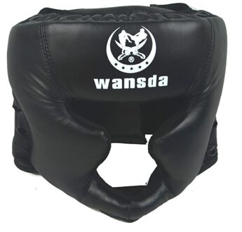 Kick Boksen Helm Mannen Vrouwen Kinderen Pu Boksen Hoofd Guard Karate Muay Thai Vechten Mma Judo Training Volwassenen Kids apparatuur Kids zwart