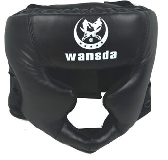 Kick Boksen Helm Mannen Vrouwen Kinderen Pu Boksen Hoofd Guard Karate Muay Thai Vechten Mma Judo Training Volwassenen Kids apparatuur volwassen zwart