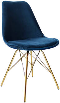 Kick Collection Kick Kuipstoel Velvet Donker Blauw - Goud Frame - N.v.t.