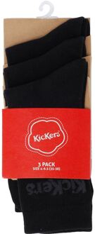 Kickers 3 PK zwarte sokken - L