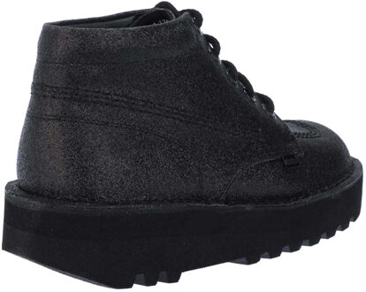Kickers Dames Kick Hi Glitter Leren Hoge Haklaarzen (Zwart)