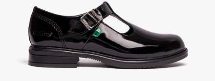 Kickers Girl's Kickers Junior Lach T-Bar Patent Shoe in Black Zwart