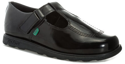 Kickers Junior Fragma T-Bar Patent meisjesschoenen in zwart - EU 22 / UK 5
