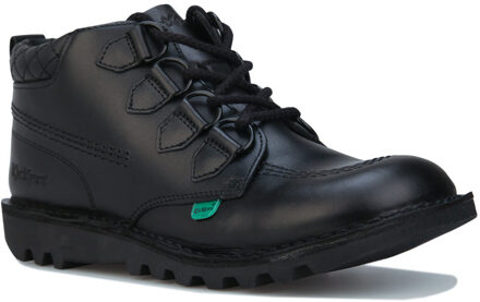 Kickers Kick Mid Quilt leren damesschoen in zwart - EU 37 / UK 4