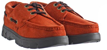 Kickers Lennon Heren Donker Oranje Schoenen Rood