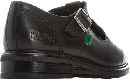 Kickers Meisjesschoenen Lach Leren T-Bar (Zwart) - EU 18 / UK 2