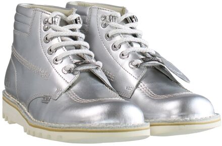 Kickers Throwback Enkellaarsjes Dames Zilver - maat