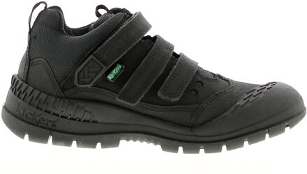 Kickers trucker halfleren jongens kindersneakers zwart - EU 22 / UK 5