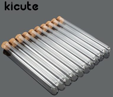 Kicute 10 stks/pak Lab Glas Reageerbuis Met Kurk Stoppers 15x150mm Laboratorium Educatieve Benodigdheden
