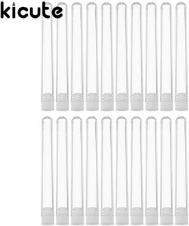 KiCute 20 Stks 13X100mm Transparante Reageerbuis Clear Plastic Reageerbuis Met Cap u-vormige bodem Lange Lab Suppli