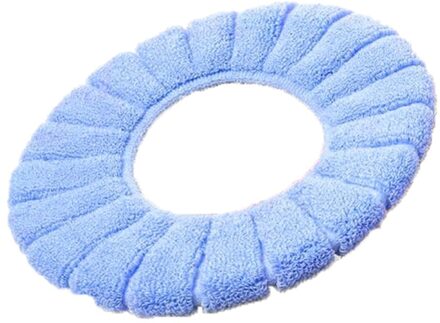 Kid/Adult Bathroom Filling Soft Thickened Seat Pads Washable Warmer Toilet Mat Cover Winter Universal Toilet Pad O-ring blauw