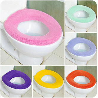 Kid/AdultO-Type Bathroom Warmer Toilet Cloth Washable Seat Cover Pads Soft Comfortable Toilet Mat Warmer Toilet Cover Washable